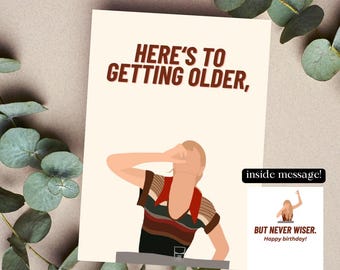 Tarjeta de cumpleaños "Más viejo, más sabio" / DESCARGA INSTANTÁNEA