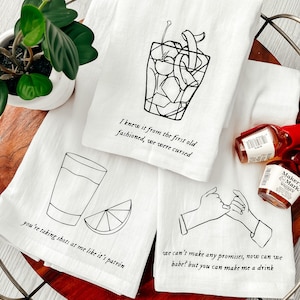 You Can Make Me a Drink Bar Cart Kitchen Towels