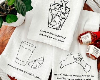 You Can Make Me a Drink Bar Cart Kitchen Towels