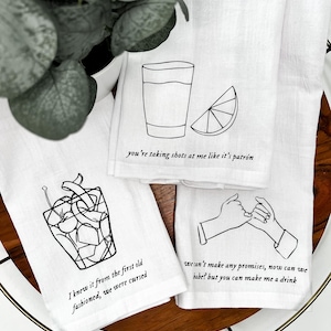 You Can Make Me a Drink Bar Cart Kitchen Towels