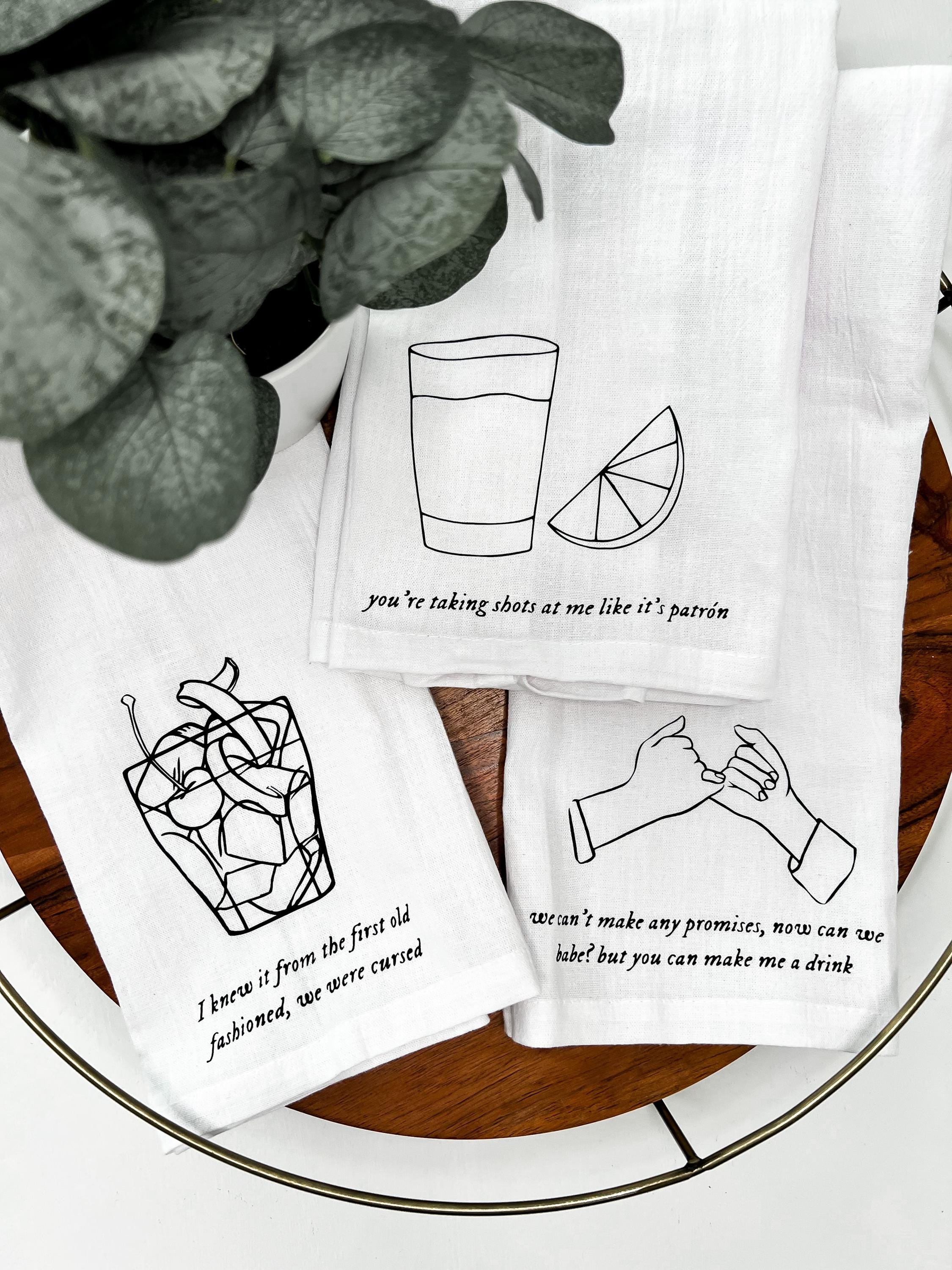 You Can Make Me a Drink Bar Cart Kitchen Towels