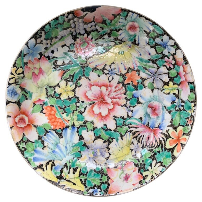 Assiette en Porcelaine de Chine Millefleurs 19Ème Siècle