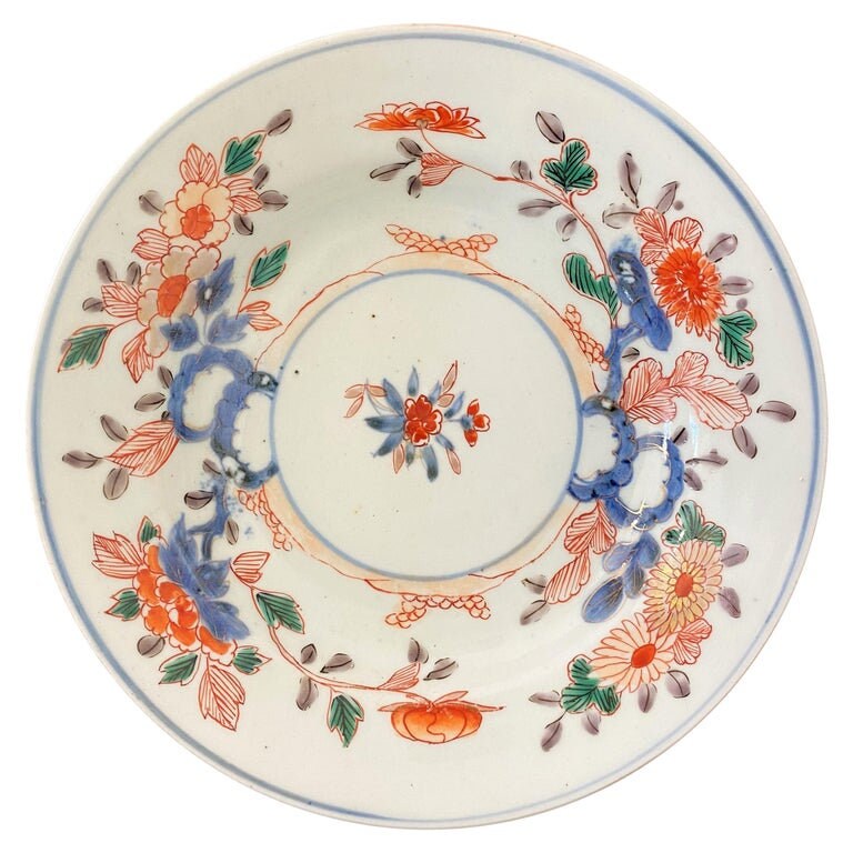 Assiette en Porcelaine de Chine Imari 19Ème Siècle