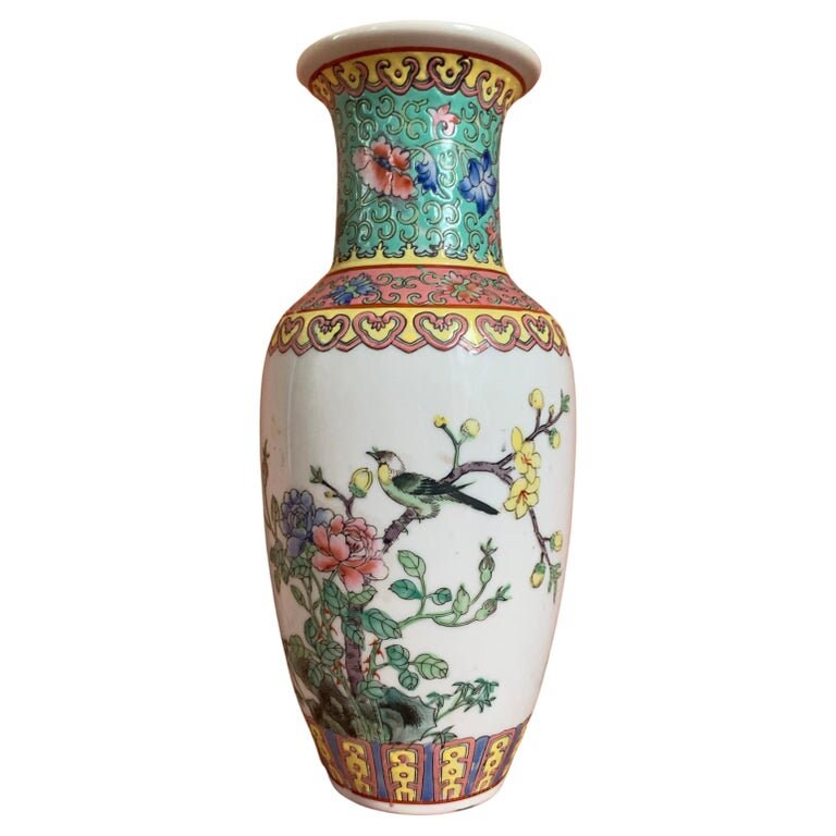 Vase en Porcelaine de Canton 20Ème Siècle