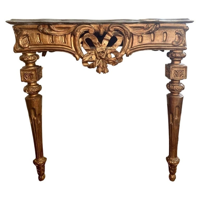 Console de Louis Xvi en Bois Doré 18Ème Siècle