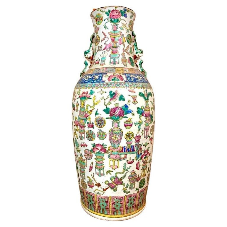 Vase en Porcelaine de Canton, 19Ème Siècle
