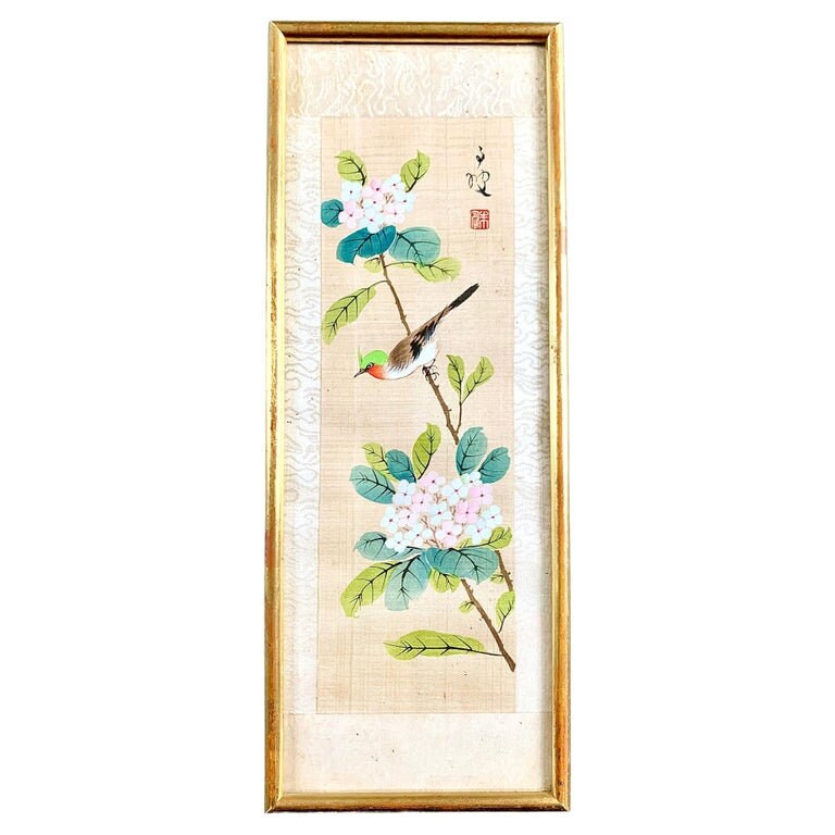 Peinture d'oiseaux sur Tissu