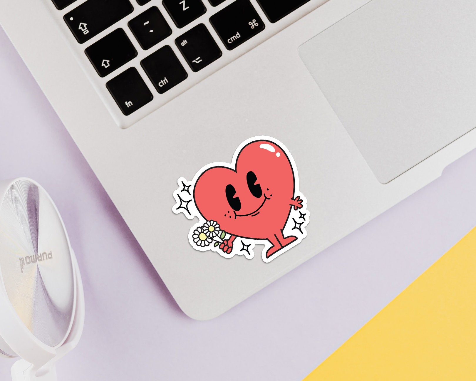Red Retro Heart Sticker, Cute Stickers, Retro Character Waterproof Sticker,  Valentines Water Bottle Sticker, Retro Cute Laptop Sticker R-001 