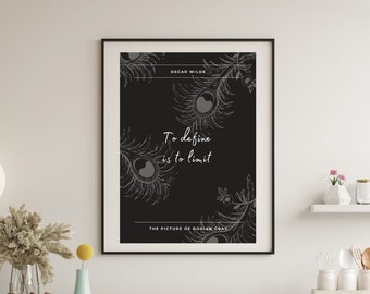 The Picture of Dorian Gray, Oscar Wilde, Quote, Digital Print, Black