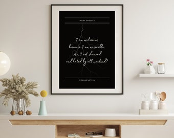 Mary Shelley's Frankenstein quote print.