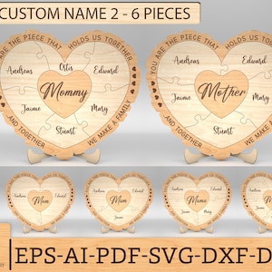 Personalized Mothers Day Puzzle Piece Sign SVG, Gift for Mom, Mothers Day svg, Mothers Day Gifts svg, Glowforge svg files, Laser cut files