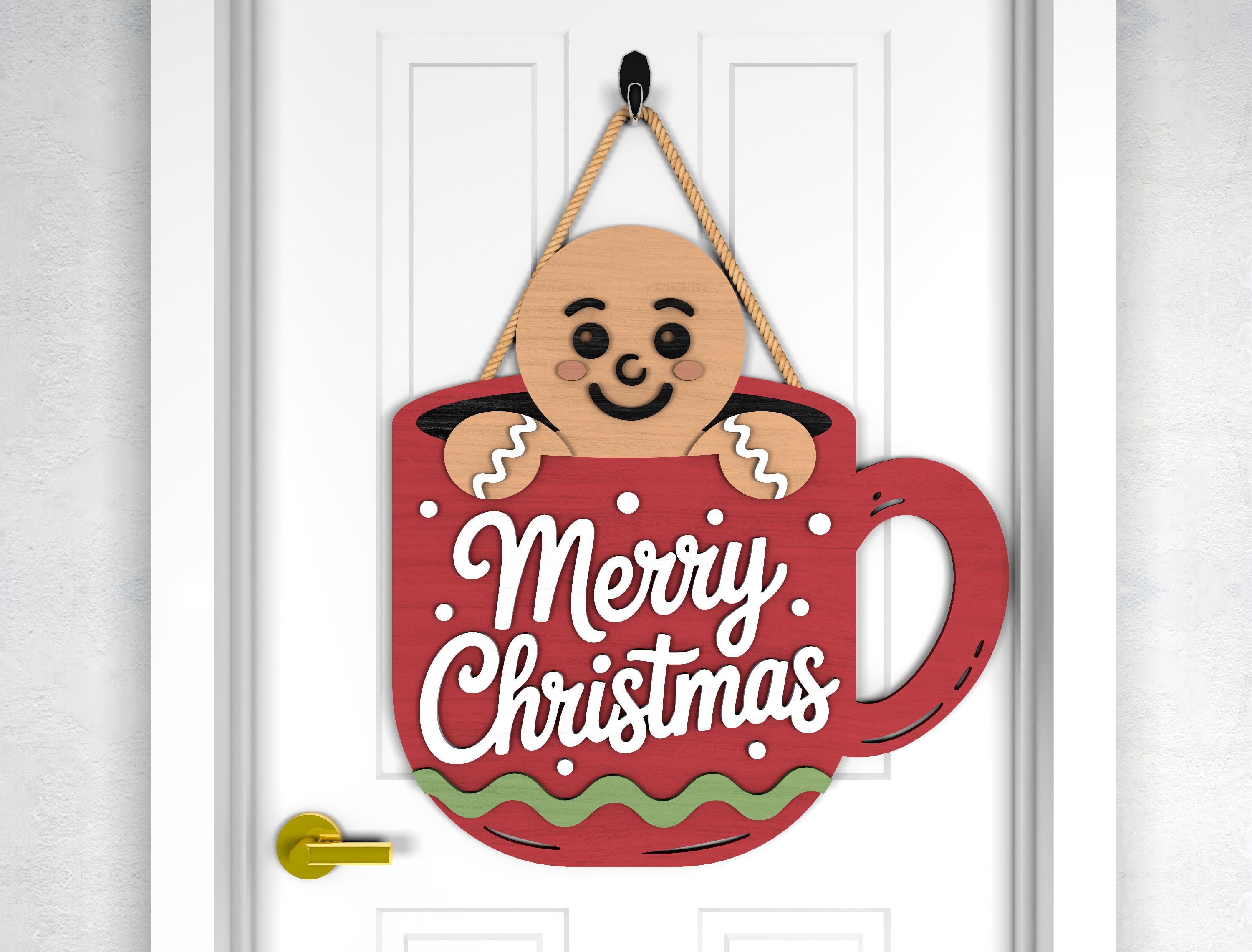 Christmas Door Sign Svg Bundle, Gingerbread Mug & Home Sweet Home ...