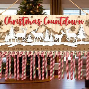 Weihnachts-Countdown-Kalender Glowforge-Datei, Laser geschnitten SVG-Weihnachtsdekor, Urlaub-Adventskalender SVG für Laserschneiden, Weihnachtsdekor