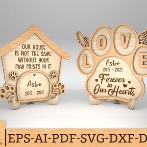 Personalized Dog Memorial Sign SVG, Pet Loss Sign svg, Loss Of Dog svg, Pet Memorial Gifts svg, Laser cut files, Glowforge svg files