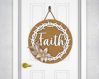 Easter Faith Laser Cut File, He Is Risen Laser SVG, Glowforge Easter, Crown of Thorns SVG, Laser Cut File, Glowforge File, Christian SVG