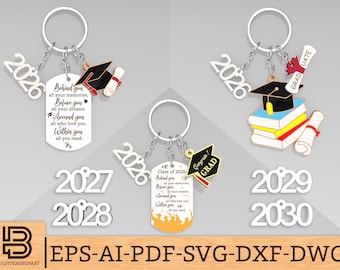 Graduation 2026 Keychain Svg Bundle, Graduation Gift, Class of 2026 Keychain Svg, Grad Keychain svg, Keychain Laser file,Glowforge SVG Files