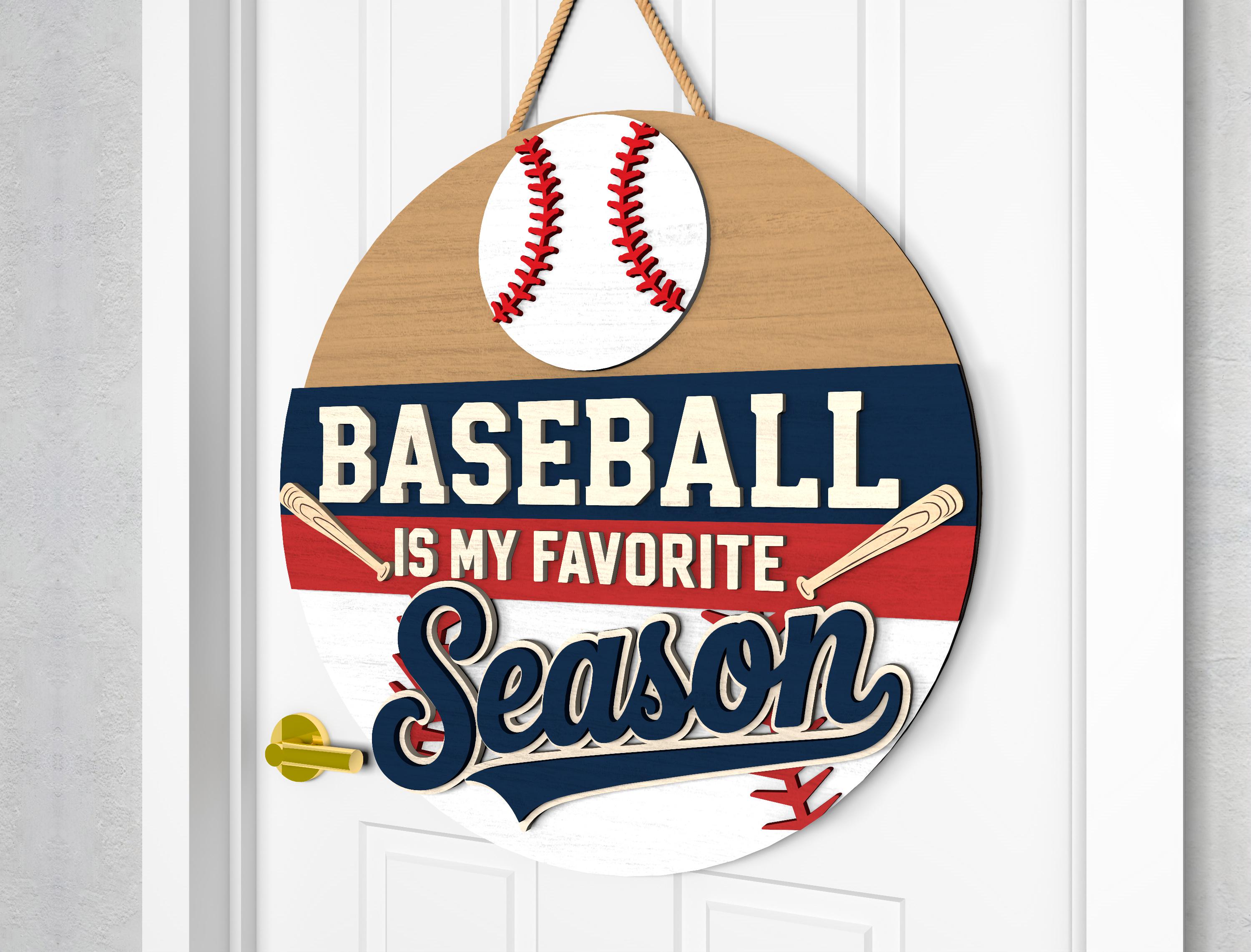Baseball Sign SVG Laser Cut Files, Baseball Door Hanger Svg, Sports ...