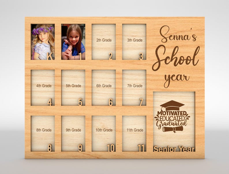 Personalized School Year Photo Frame Svg, Pre K to Graduation School ...