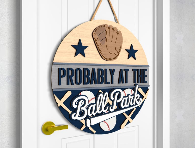 At the Ball Park Sign SVG, Baseball Welcome Sign, Ball Field Door ...