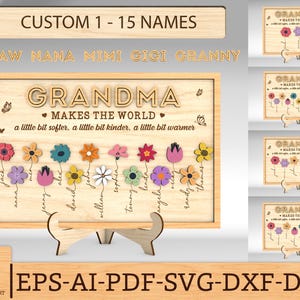 Personalized Grandma Makes The World Sign SVG, Grandma Sign svg,Grandma&#39;s garden svg,Gift for Mom, Mothers Day Gifts svg,Glowforge svg files