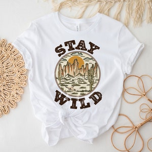 Stay Wild Cactus Flowers Graphic Tee - White main image 1