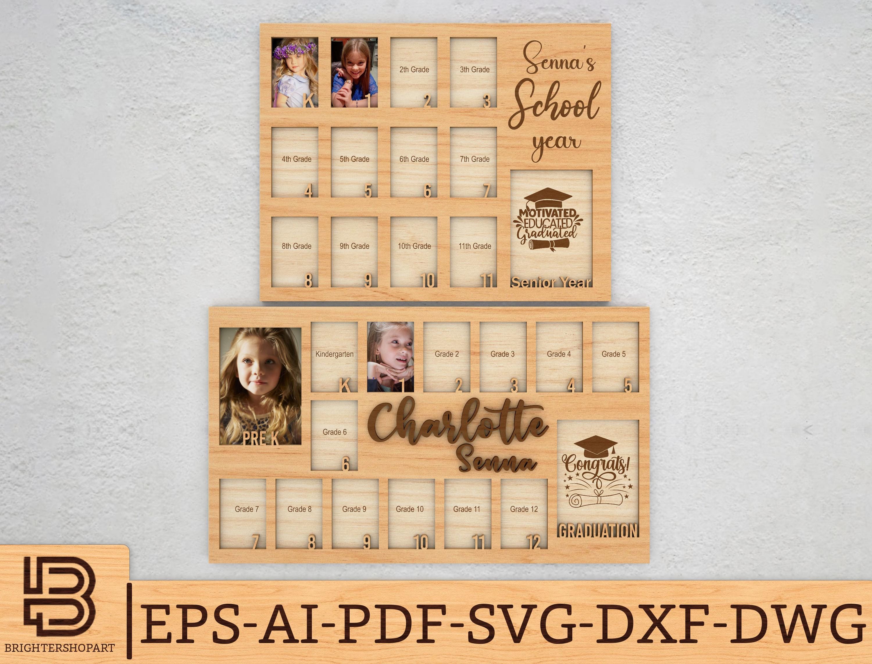 Cornice per diploma di laurea e foto da 10 x 10 cm, con tappo di laurea e supporto per nappa, classe 2024 2025, espositore in legno nero su bianco opaco