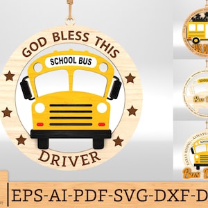 School Bus Driver Ornaments Svg, Car charm svg, Back To School svg, Bus Driver Ornament Laser cut file, Christmas Gifts, Glowforge SVG Files