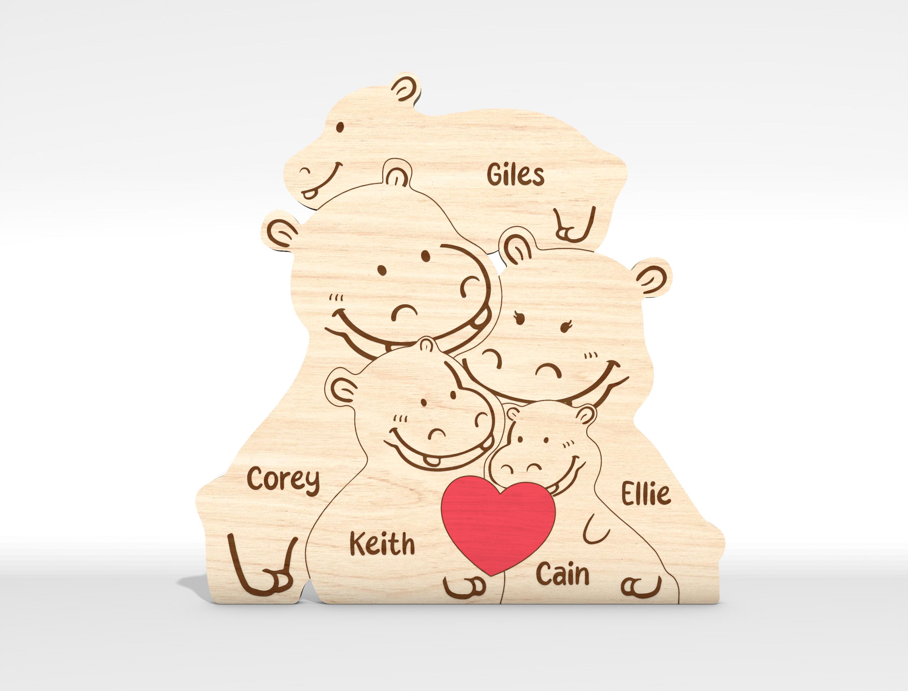 HIPPO FAMILY CLUB CD 45枚セット Personalized Hippo Family Puzzle SVG, Hippo Puzzle Pieces Svg