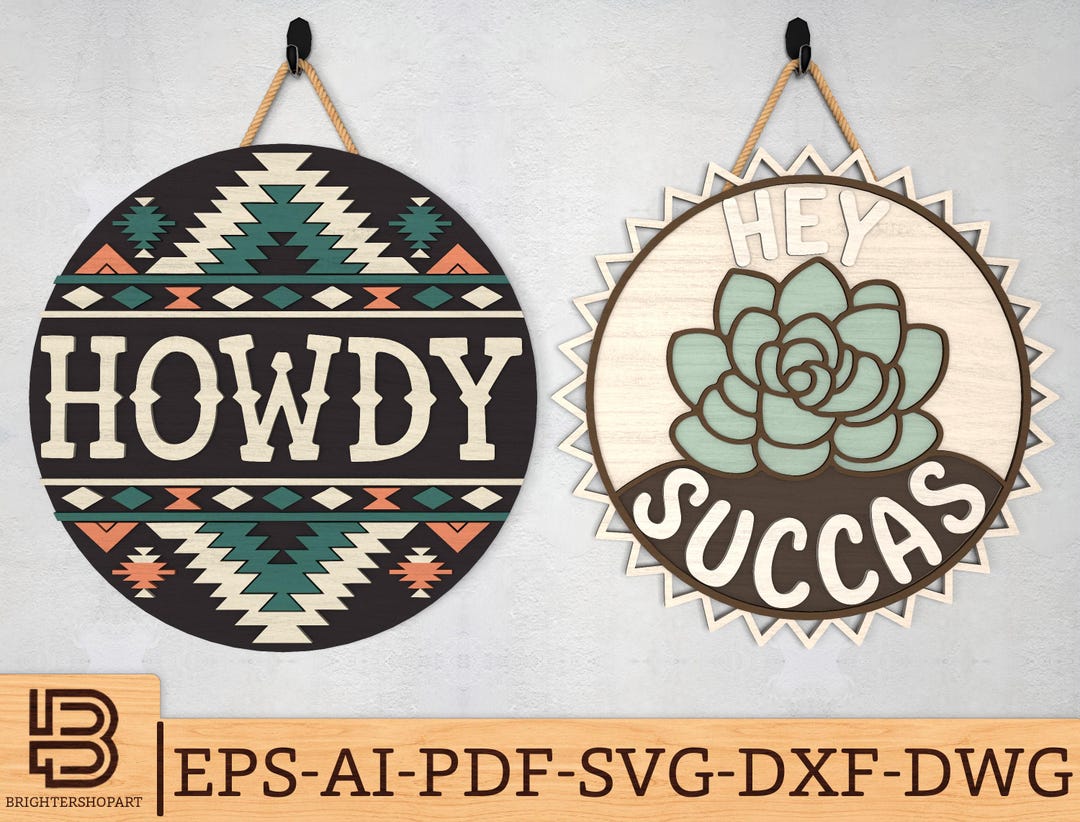Western Howdy Welcome Sign SVG, Hey Succas Sign Svg, Western Door ...