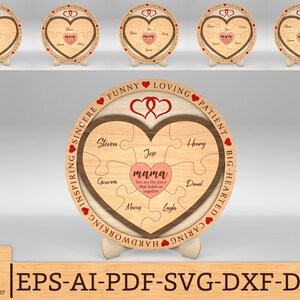 Personalized Mothers Day Puzzle Sign SVG, Gift for Mom,Mothers Day svg,Mothers Day Gifts svg,Glowforge svg files,Laser cut files