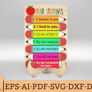 Lehrer Buntstift Zeichen SVG, Geschenk für Lehrer, Inspirierende Zitate svg, Klassenzimmerdekoration svg, Glowforge svg-Dateien, Laser cut-Dateien