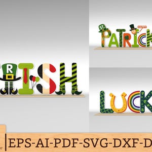 Happy St. Patricks Stand Decor SVG, Irish svg, Lucky svg, St Patricks Day Decor svg,Irish Flag Party svg,Glowforge svg files,Laser cut files