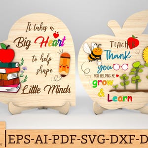 Personalisierte Lehrer Apple Sign SVG, Geschenk für Lehrer, Lehrerin Herz Zeichen svg, Lehrer Zitate svg, Glowforge svg-Dateien, Laserschnittdateien