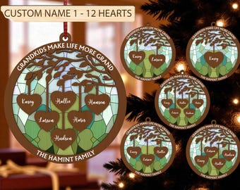 Personalized Christmas Tree Ornament Cut File ,Custom Wooden Family Ornament with Names ,Holiday Keepsake Gift , Holiday Decoration