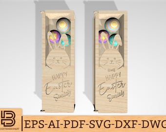 Easter Day Box Gift SVG, Easter Bunny Wooden box svg, easter rose box svg, Easter Day box svg, Laser cut files, Glowforge svg files