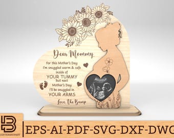 Personalized Baby Bump Sign SVG,Pregnant mom svg, Gift for Mom,Mothers Day svg,Mothers Day Gifts svg,Glowforge svg files,Laser cut files