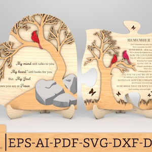 Cardinal Bird Memorial Sign SVG, Memorial Sign svg, Loss Of Loved One, Memorial Gifts svg, Glowforge svg files, Laser cut files