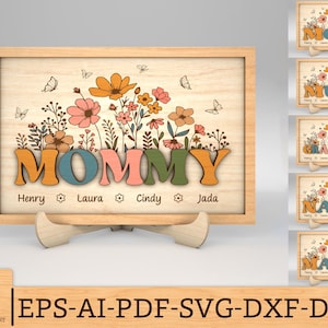 Personalized Grandma‘s Garden Sign SVG, Wildflower svg, Mama’s Garden svg, Gift for Mom, Mothers Day Gifts svg, Glowforge svg files