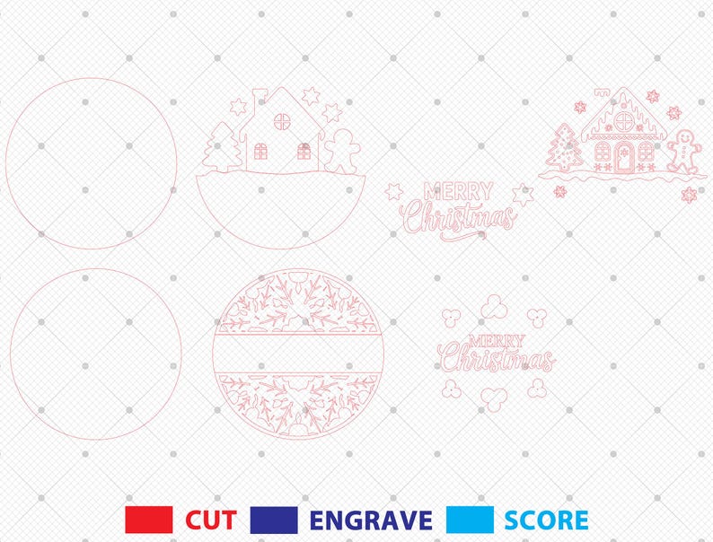 Gingerbread House Christmas Door Hanger Svg, Holiday Holly Round Wood ...