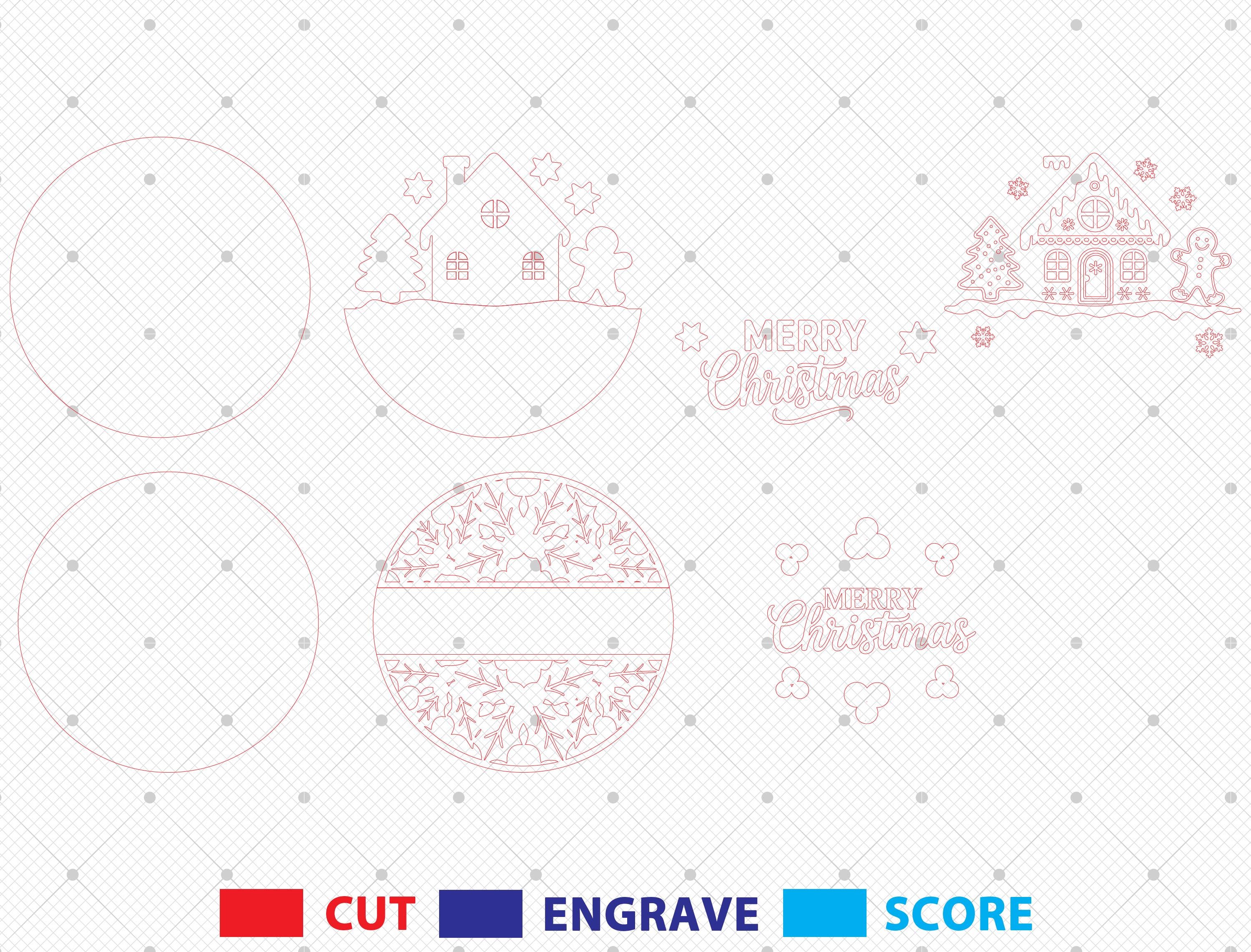 Gingerbread House Christmas Door Hanger Svg, Holiday Holly Round Wood ...