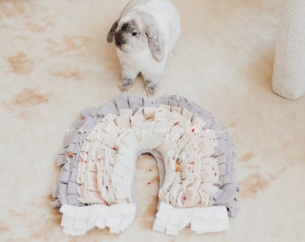 Rainbow Snuffle Mat: Fleece Forager Slow Feeder Puzzle Toy | Malibu Gray