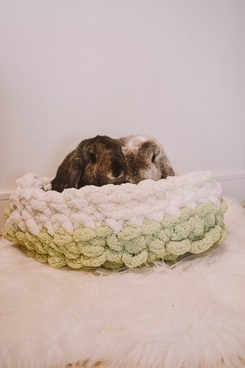 Chunky Hand Knit Pet Bed Boho Pet Decor Aesthetic Pet Beds Washable Durable Pet Bed for cats, dogs, bunnies, guinea pigs, ferrets Midi