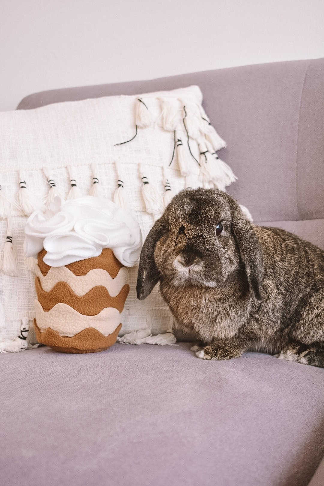 Frappawcino Plush Rabbit Snuffle Toy: Fleece Forager Puzzle for Rabbits ...