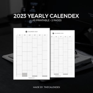 2023 カレンダー // 印刷可能なカレンダー 2023 // バレット ジャーナル カレンダー 2023 // A5 印刷可能なカレンダー 2023 // BuJo カレンダー // 即時ダウンロード