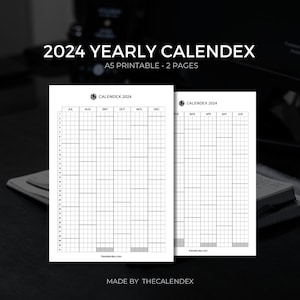 2024 カレンダー // 印刷可能な 2024 カレンダー // バレット ジャーナル カレンダー 2024 // A5 印刷可能な 2024 カレンダー // BuJo カレンダー // 即時ダウンロード