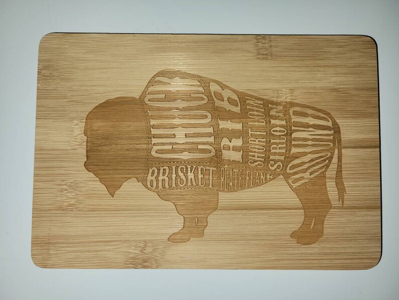 Bamboo Cutting Board Animal Meat Cuts 8.5x6 Etsy