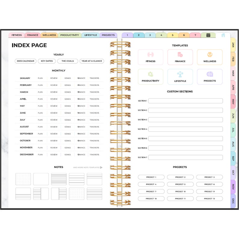 Printable 2023 Digital Planner and Journal Designed for Etsy