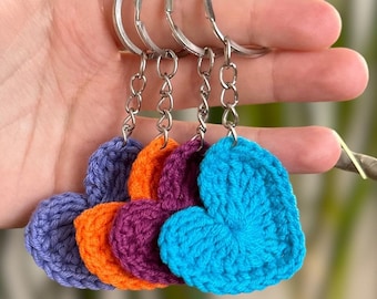 Crochet Heart Keychain Pattern, Beginner Crochet Heart Pattern, Simple Crochet Heart Keychain Pattern, Crochet Heart Pattern