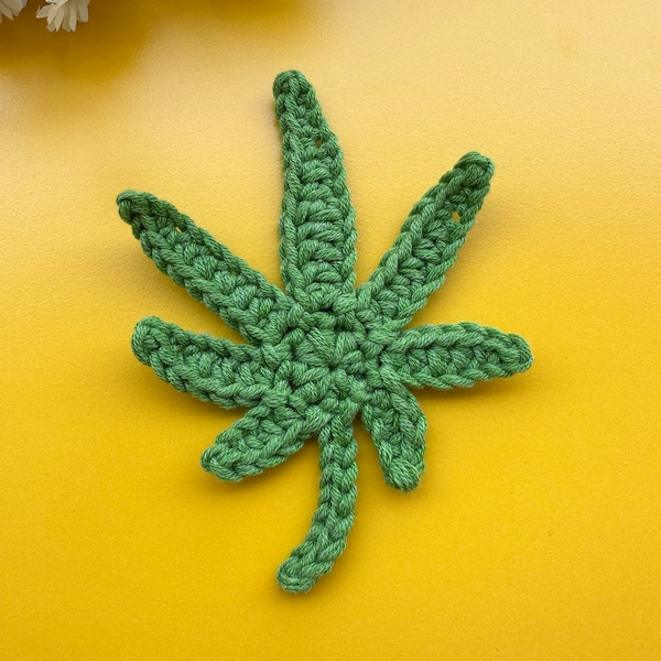 Easy Green Leaf Pattern, Crochet Pot Leaf pattern, Simple Crochet Cannabis Pattern, Marijuana Leaf Crochet Pattern, PDF Instant Download,