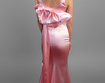 Baby Pink Bow Back Dress...Prom...Ball...Cruise...Pageant...Cocktail...